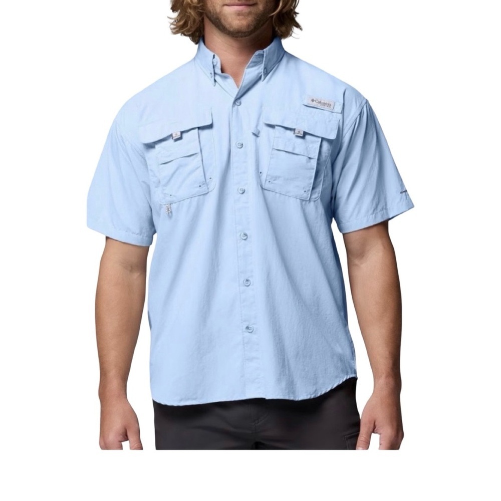 Columbia Men's Sky Blue Casual Button Down Shirt
